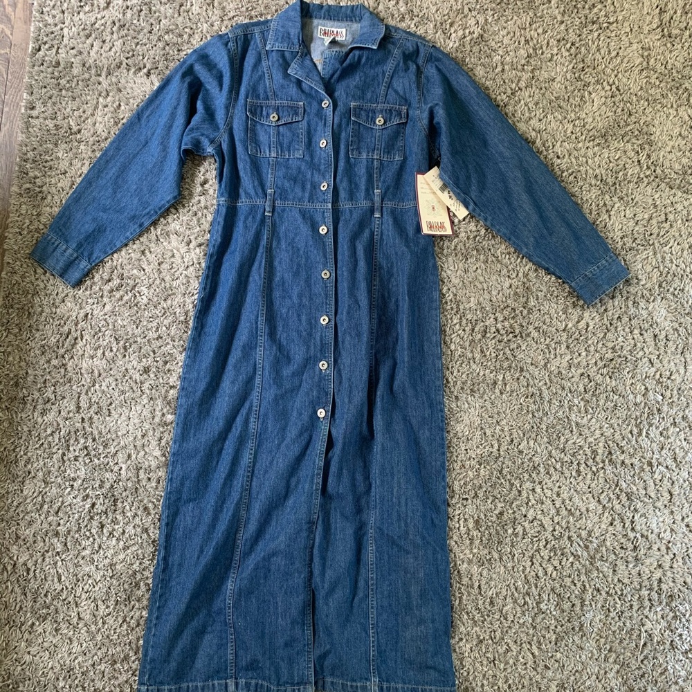 Bill Blass Prairie Long Sleeve Denim Dress